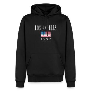 Los Angeles Venice Beach - Männer Premium Bio Hoodie - Schwarz - Vorne - Nico (187cm)