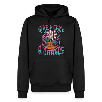 Trippy Flower - Männer Premium Bio Hoodie - Schwarz - Vorne - Nico (187cm)