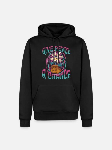 Trippy Flower - Männer Premium Bio Hoodie - Schwarz