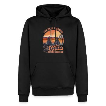 2 ans marié 2ème cadeau d’anniversaire de mariage - Sweat à capuche Premium bio Homme - noir - Devant - Nico (187cm)