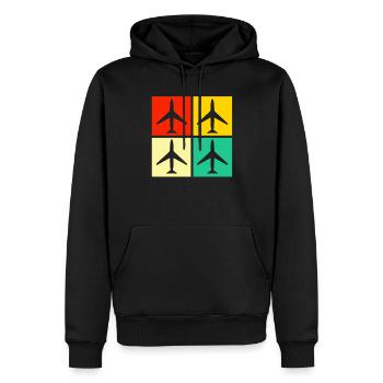 Flugzeug Flugzeugliebhaber retro - Männer Premium Bio Hoodie - Schwarz - Vorne - Nico (187cm)