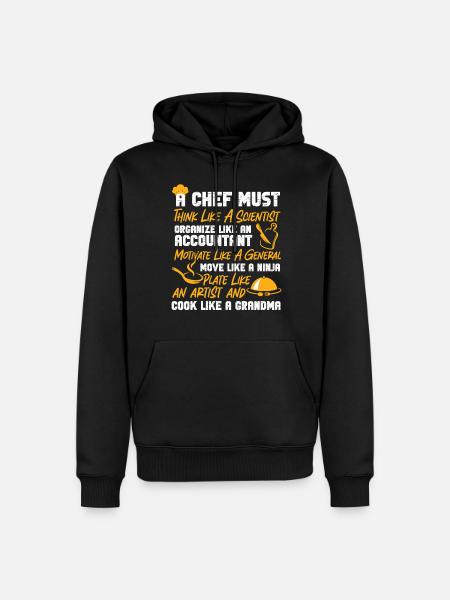 Cuisine Cuisine Chef Un Chef - Sweat à capuche Premium bio Homme - noir