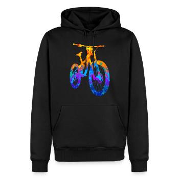 VTT VTT VTT Descente - Sweat à capuche Premium bio Homme - noir - Devant - Nico (187cm)