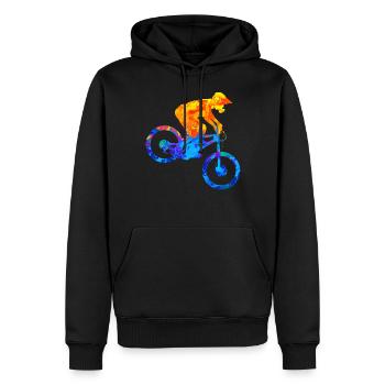 VTT VTT VTT Descente - Sweat à capuche Premium bio Homme - noir - Devant - Nico (187cm)