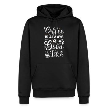 Coffee Is Always A Good Idea - Männer Premium Bio Hoodie - Schwarz - Vorne - Nico (187cm)