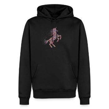 Licorne Licorne Cadeau Licorne - Sweat à capuche Premium bio Homme - noir - Devant - Nico (187cm)
