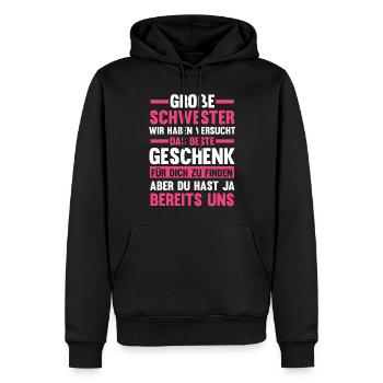 Schwestern Geschwister Schwester - Männer Premium Bio Hoodie - Schwarz - Vorne - Nico (187cm)