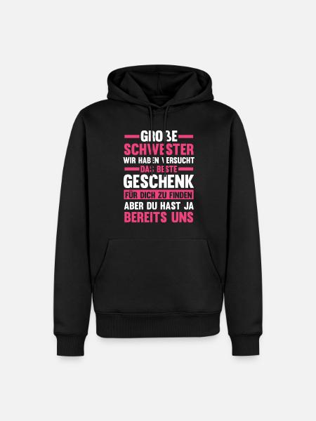 Schwestern Geschwister Schwester - Männer Premium Bio Hoodie - Schwarz
