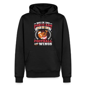 Prévisions du week-end 100% de chances de football - Sweat à capuche Premium bio Homme - noir - Devant - Nico (187cm)