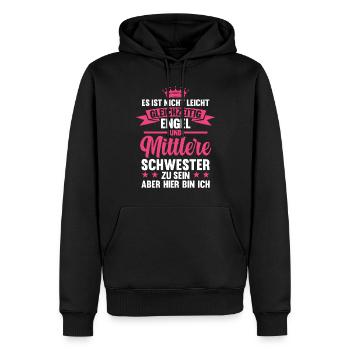 Schwestern Mittlere Schwester - Männer Premium Bio Hoodie - Schwarz - Vorne - Nico (187cm)