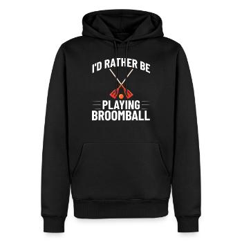 Broomball Stockspiel Ballspieler Spieler Spiel - Männer Premium Bio Hoodie - Schwarz - Vorne - Nico (187cm)