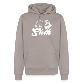 Faultier Faul Faultiere Süß - Männer Premium Bio Hoodie - Taupe - Vorne - Nico (187cm)