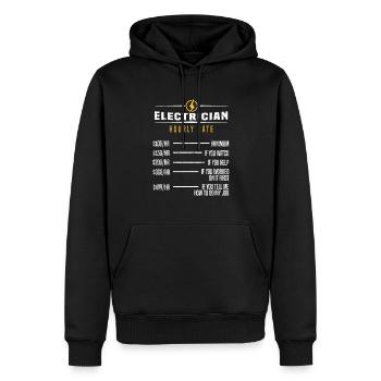 Elektroingenieur Lustiger Elektriker-Stundensatz - Männer Premium Bio Hoodie - Schwarz - Vorne - Nico (187cm)