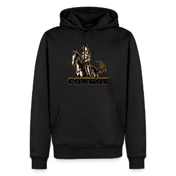 Cowboy I Texas Cowboy I Cowboy Costume - Sweat à capuche Premium bio Homme - noir - Devant - Nico (187cm)