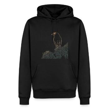 Bird Forest Tree Bird Motif Nature Animal Motif - Men’s Premium Organic Hoodie - black - Front - Nico (187cm)