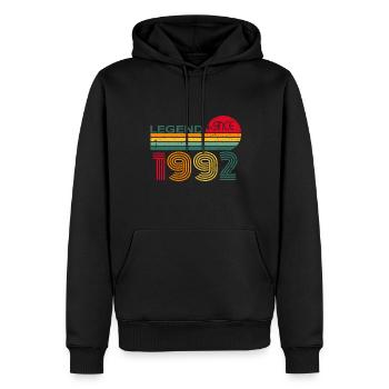 Vintage 1992 92 Geburtstag Retro Jahrgang Geschenk - Männer Premium Bio Hoodie - Schwarz - Vorne - Nico (187cm)