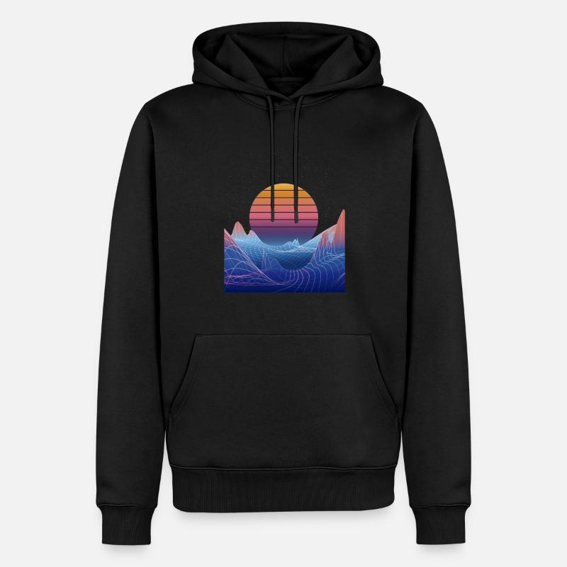 Synthwave Sunset Design - Sweat à capuche Premium bio Homme - undefined