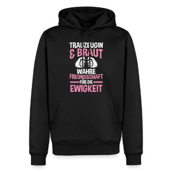 Trauzeugin - Männer Premium Bio Hoodie - Schwarz - Vorne - Nico (187cm)