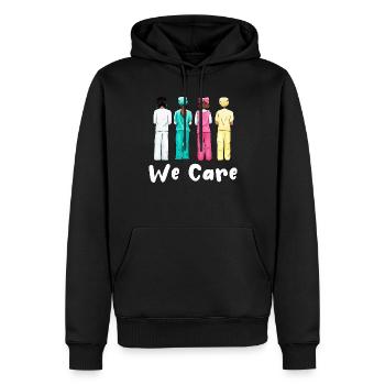 Aide aux soins infirmiers aux aidants naturels - Sweat à capuche Premium bio Homme - noir - Devant - Nico (187cm)