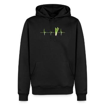 Poireau Herzschalg - Sweat à capuche Premium bio Homme - noir - Devant - Nico (187cm)