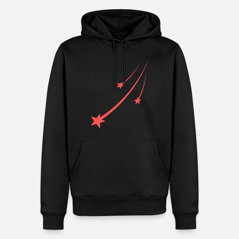 Sterne Oranges Design - Männer Premium Bio Hoodie - Schwarz