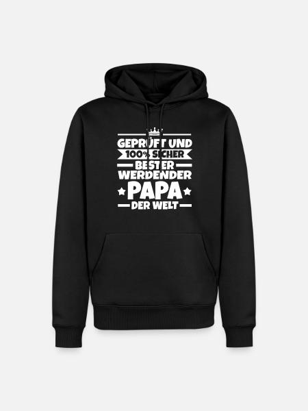 Werdender Papa - Männer Premium Bio Hoodie - Schwarz