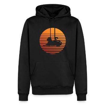 Leopard -Silhuette im Sonnenuntergang - Männer Premium Bio Hoodie - Schwarz - Vorne - Nico (187cm)