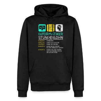 Informatiker Stundenlohn - Männer Premium Bio Hoodie - Schwarz - Vorne - Nico (187cm)
