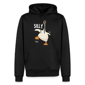 Dumme Gans - Männer Premium Bio Hoodie - Schwarz - Vorne - Nico (187cm)