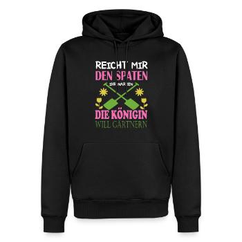 Reicht mir den Spaten Königin Gärtnern - Männer Premium Bio Hoodie - Schwarz - Vorne - Nico (187cm)