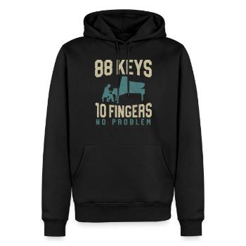 Professeur de piano Pianiste Vintage - Sweat à capuche Premium bio Homme - noir - Devant - Nico (187cm)
