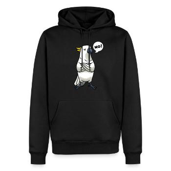 Oiseau perroquet cacatoès têtu - Sweat à capuche Premium bio Homme - noir - Devant - Nico (187cm)