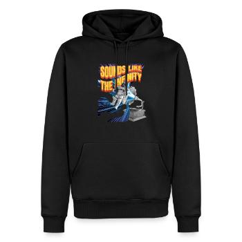 ElementTextsMusicConception d’astronautes - Sweat à capuche Premium bio Homme - noir - Devant - Nico (187cm)