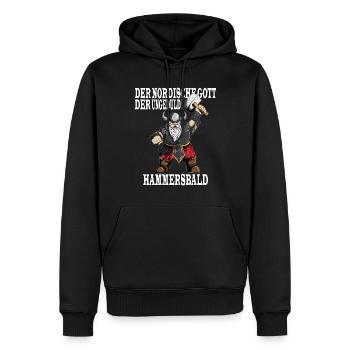 Wikinger Nordische Gott der Ungeduld Hammersbald - Männer Premium Bio Hoodie - Schwarz - Vorne - Nico (187cm)
