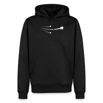 Shooting Stars White Design - Men’s Premium Organic Hoodie - black - Front - Nico (187cm)