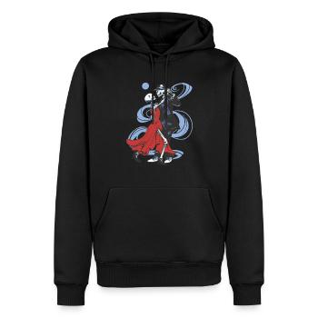 Dancing Skeletons Design - Men’s Premium Organic Hoodie - black - Front - Nico (187cm)