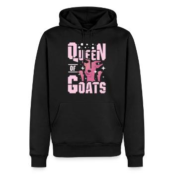 Ziegen Queen - Männer Premium Bio Hoodie - Schwarz - Vorne - Nico (187cm)