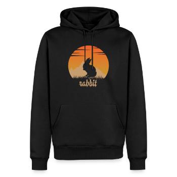 Kaninchen in der Natur - Männer Premium Bio Hoodie - Schwarz - Vorne - Nico (187cm)