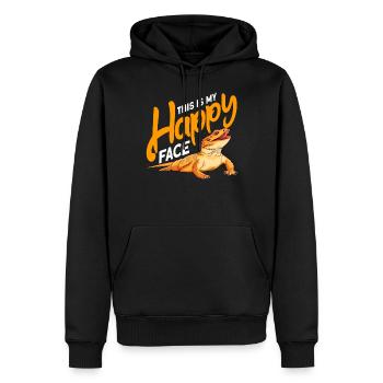 Bartagame - Männer Premium Bio Hoodie - Schwarz - Vorne - Nico (187cm)