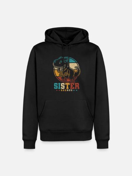 Sister Dino SisterSaurus Dino Sister - Men’s Premium Organic Hoodie - black