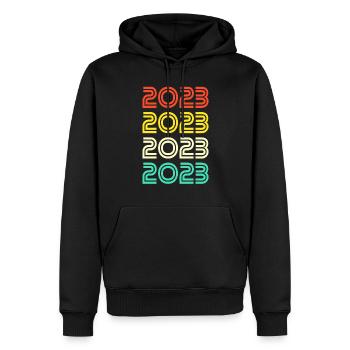 2023 Retro Geburtstag - Männer Premium Bio Hoodie - Schwarz - Vorne - Nico (187cm)