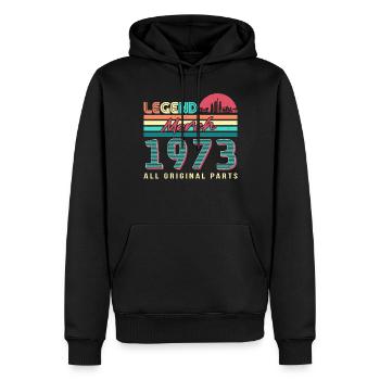 March 1973 Retro Original - Men’s Premium Organic Hoodie - black - Front - Nico (187cm)