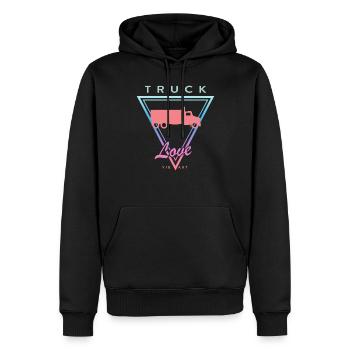 Vintage Truck Love - Männer Premium Bio Hoodie - Schwarz - Vorne - Nico (187cm)