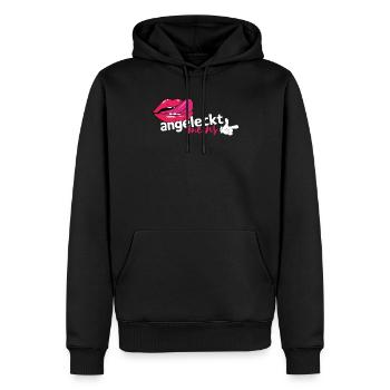 Partnerlook Pärchen Mund mit Zunge Angeleck meins - Männer Premium Bio Hoodie - Schwarz - Vorne - Nico (187cm)