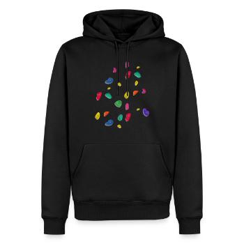 Sports de montagne Alpinistes Escalade Escalade Montagnes - Sweat à capuche Premium bio Homme - noir - Devant - Nico (187cm)