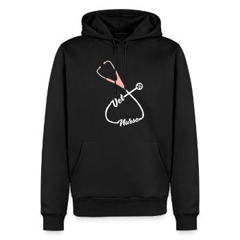 Infirmière Stéthoscope Vétérinaire Infirmière - Sweat à capuche Premium bio Homme - noir - Devant - Nico (187cm)