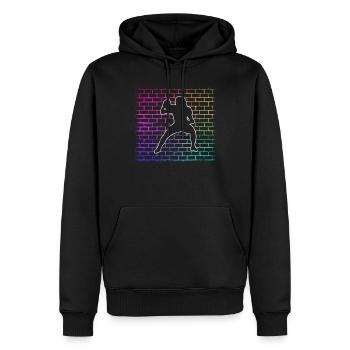 Football Footballer - Männer Premium Bio Hoodie - Schwarz - Vorne - Nico (187cm)