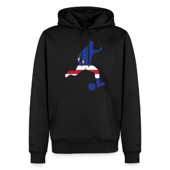 Cape Verde Soccer Tee - Männer Premium Bio Hoodie - Schwarz - Vorne - Nico (187cm)