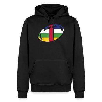 football République centrafricaine - Sweat à capuche Premium bio Homme - noir - Devant - Nico (187cm)