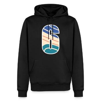 6 Zahl , Nummer - Männer Premium Bio Hoodie - Schwarz - Vorne - Nico (187cm)